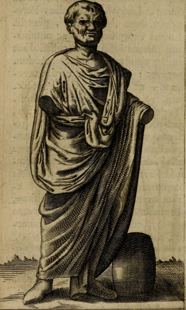 An illustration from Anselmus Solerius cemeliensis De pileo : caeterisque capitis tegminibus tam sacris, quàm profanis, 1672, leaf 173
