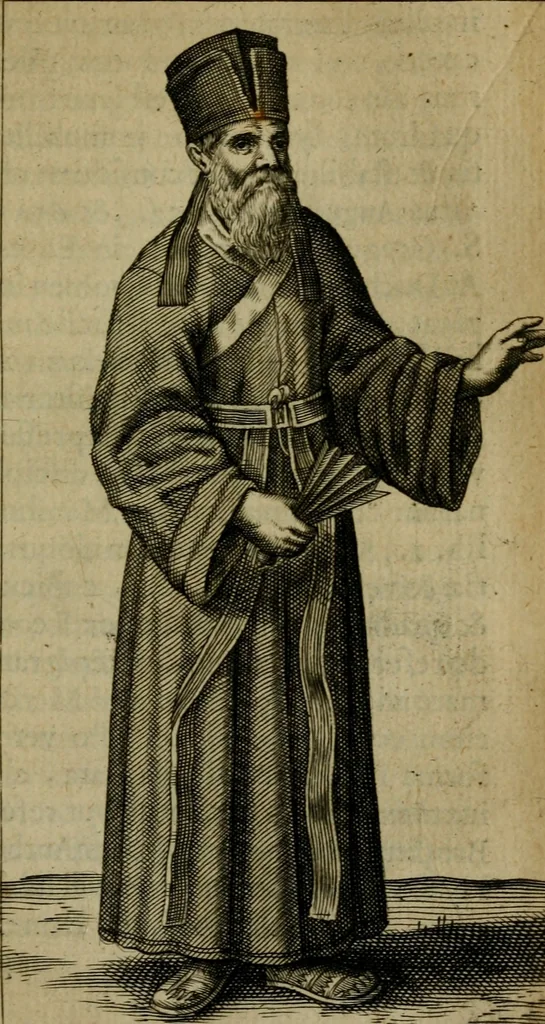 An illustration from Anselmus Solerius cemeliensis De pileo : caeterisque capitis tegminibus tam sacris, quàm profanis, 1672, leaf 242