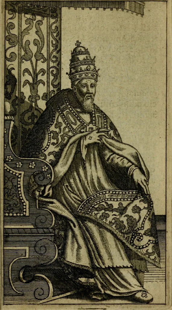 An illustration from Anselmus Solerius cemeliensis De pileo : caeterisque capitis tegminibus tam sacris, quàm profanis, 1672, leaf 286