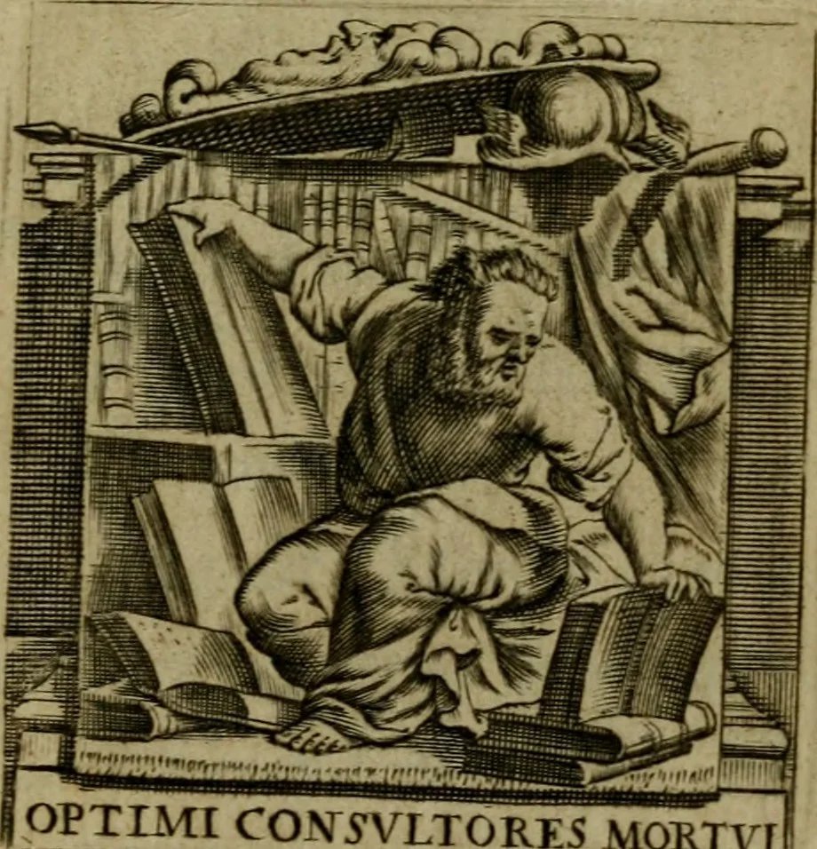 An illustration from Anselmus Solerius cemeliensis De pileo : caeterisque capitis tegminibus tam sacris, quàm profanis, 1672, leaf 6