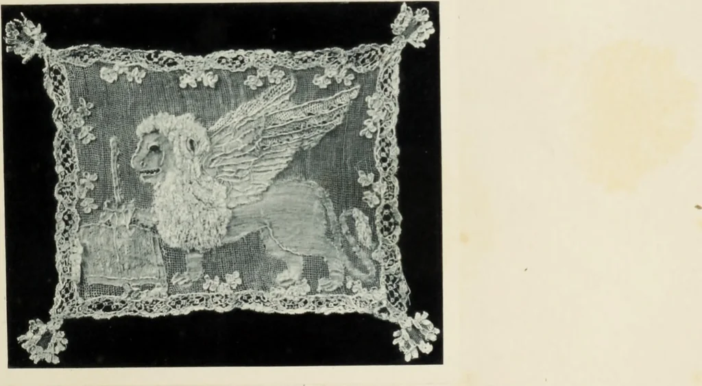 An illustration from Antiche trine italiane : trine ad ago, 1908, leaf 10