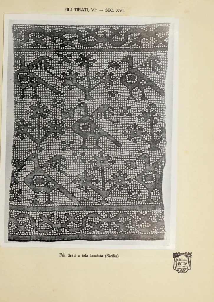 An illustration from Antiche trine italiane : trine ad ago, 1908, leaf 114