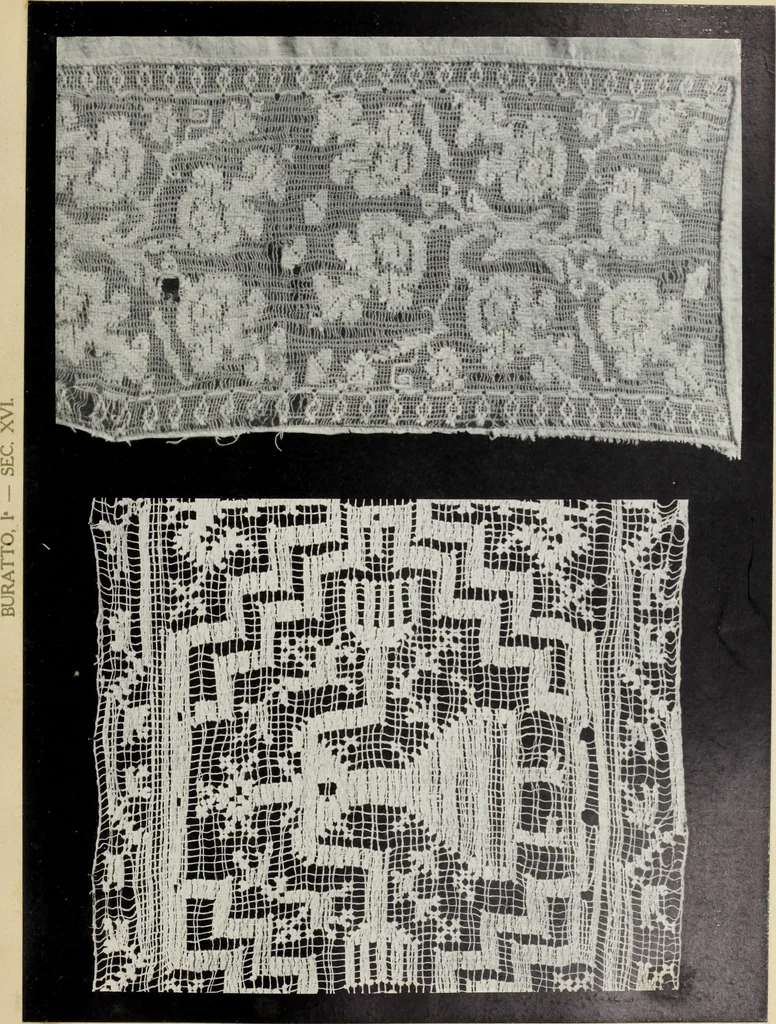 An illustration from Antiche trine italiane : trine ad ago, 1908, leaf 124