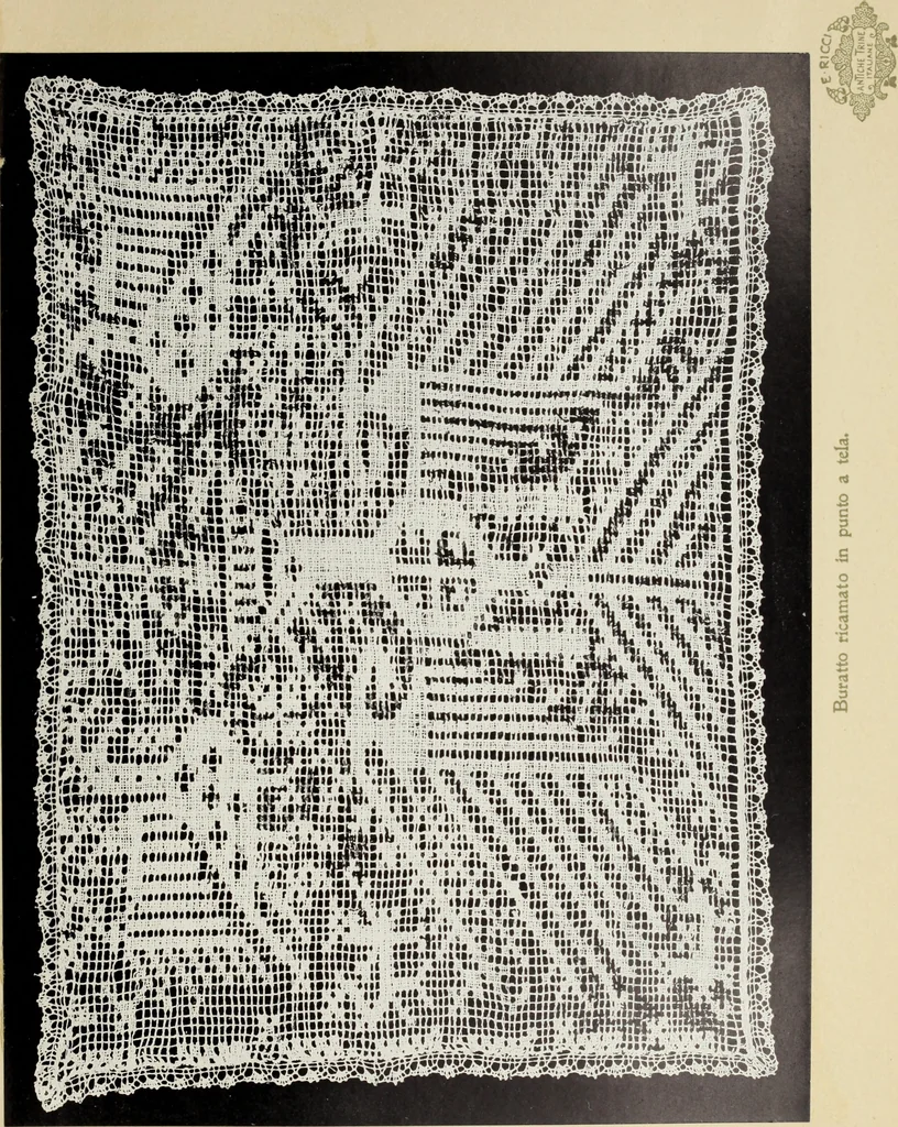 An illustration from Antiche trine italiane : trine ad ago, 1908, leaf 126
