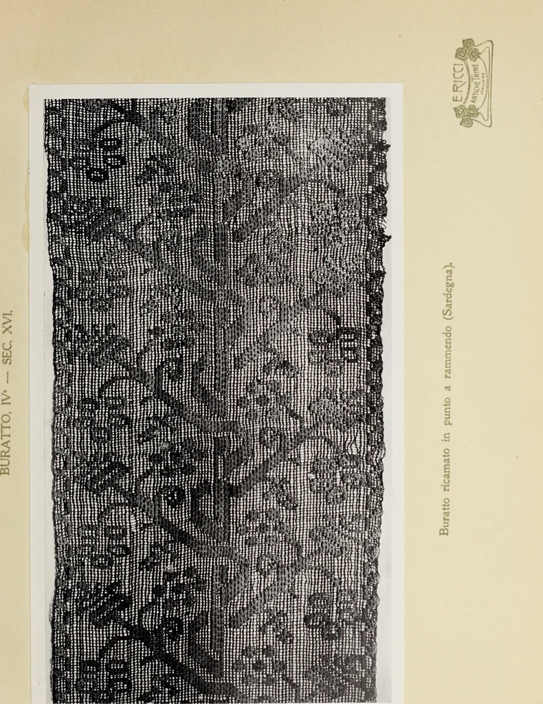 An illustration from Antiche trine italiane : trine ad ago, 1908, leaf 130