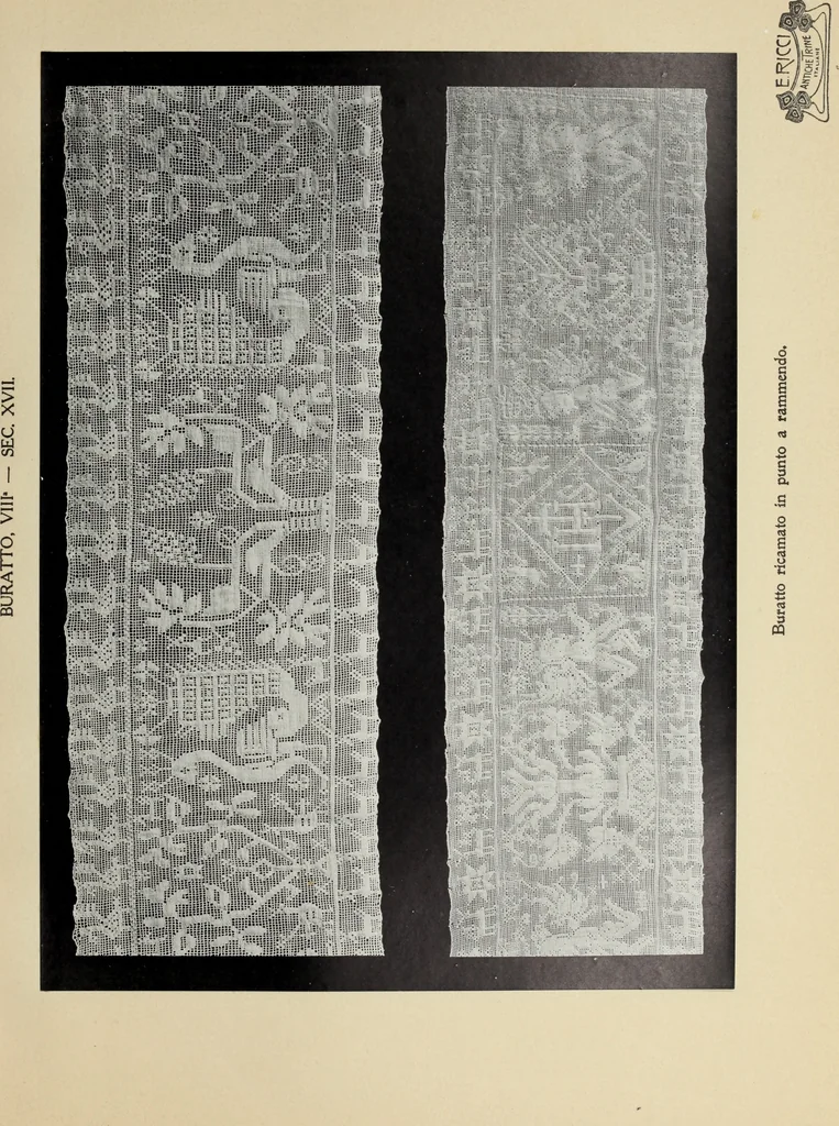 An illustration from Antiche trine italiane : trine ad ago, 1908, leaf 138