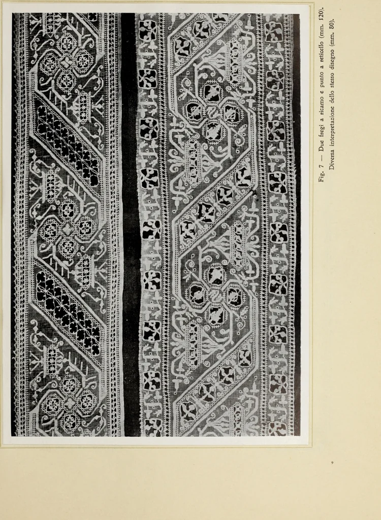 An illustration from Antiche trine italiane : trine ad ago, 1908, leaf 152