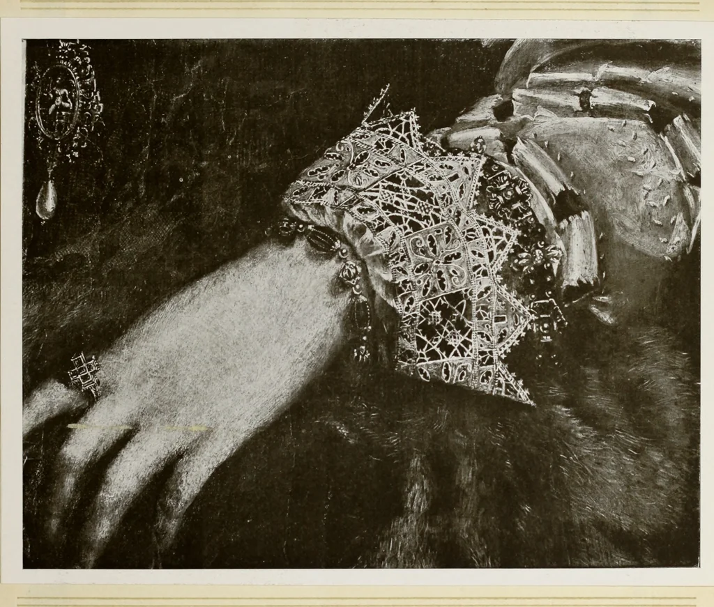 An illustration from Antiche trine italiane : trine ad ago, 1908, leaf 156