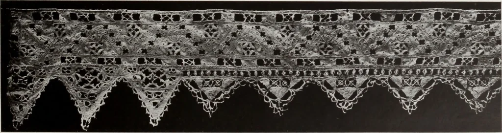 An illustration from Antiche trine italiane : trine ad ago, 1908, leaf 180