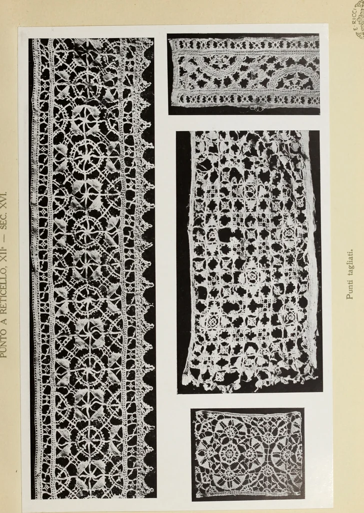 An illustration from Antiche trine italiane : trine ad ago, 1908, leaf 190
