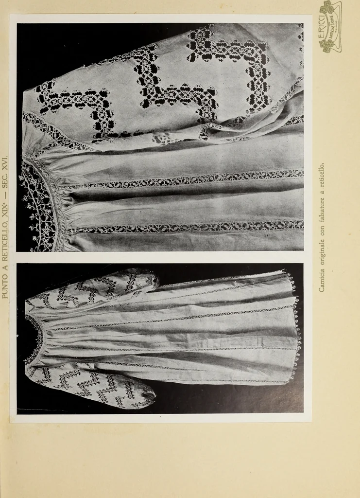 An illustration from Antiche trine italiane : trine ad ago, 1908, leaf 204