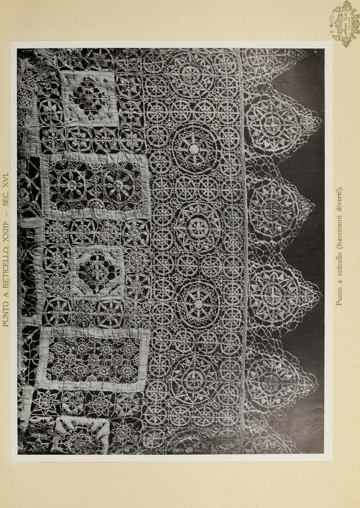 An illustration from Antiche trine italiane : trine ad ago, 1908, leaf 212