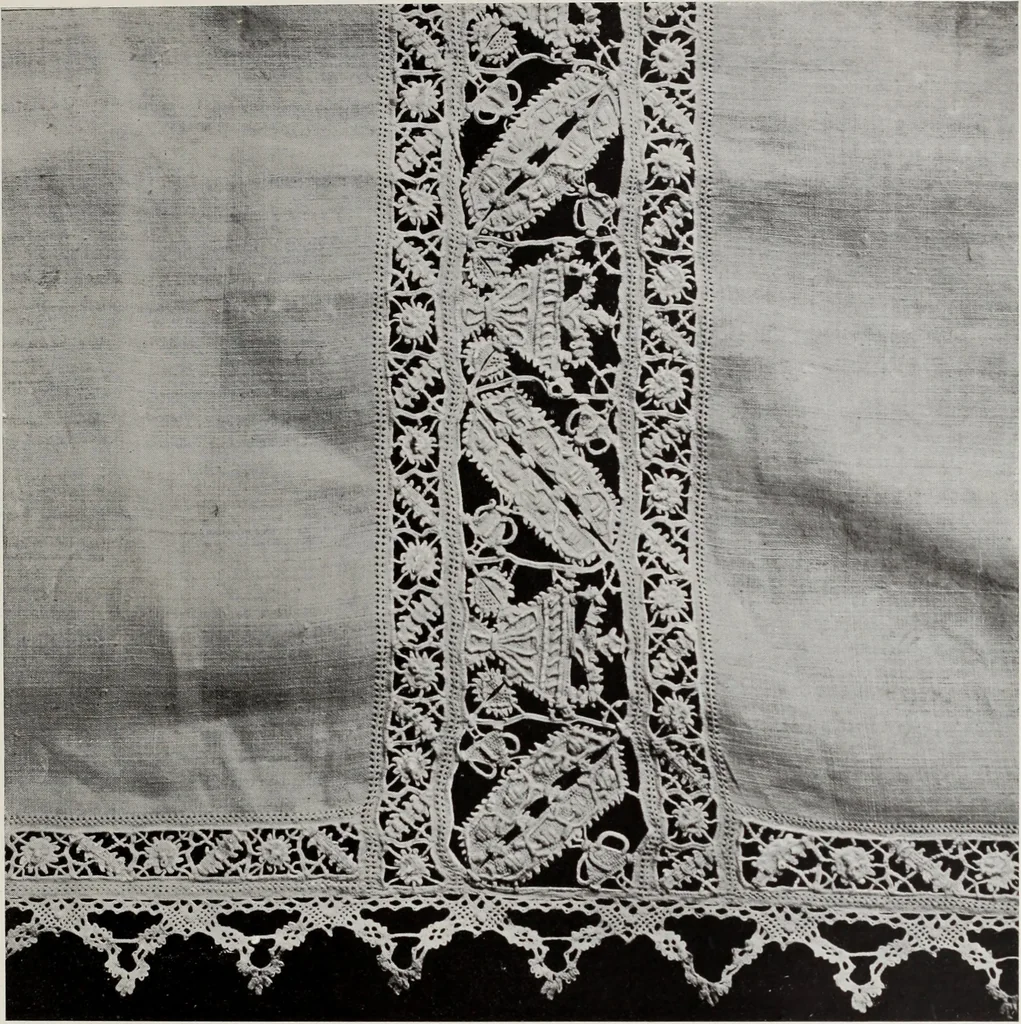 An illustration from Antiche trine italiane : trine ad ago, 1908, leaf 222