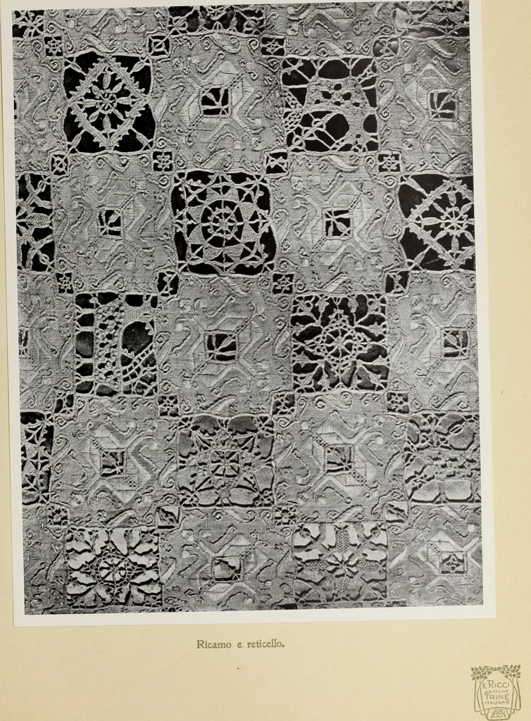 An illustration from Antiche trine italiane : trine ad ago, 1908, leaf 224