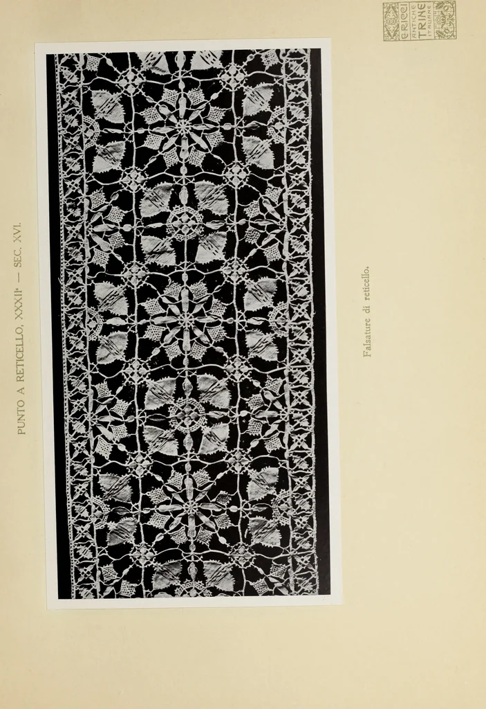 An illustration from Antiche trine italiane : trine ad ago, 1908, leaf 230