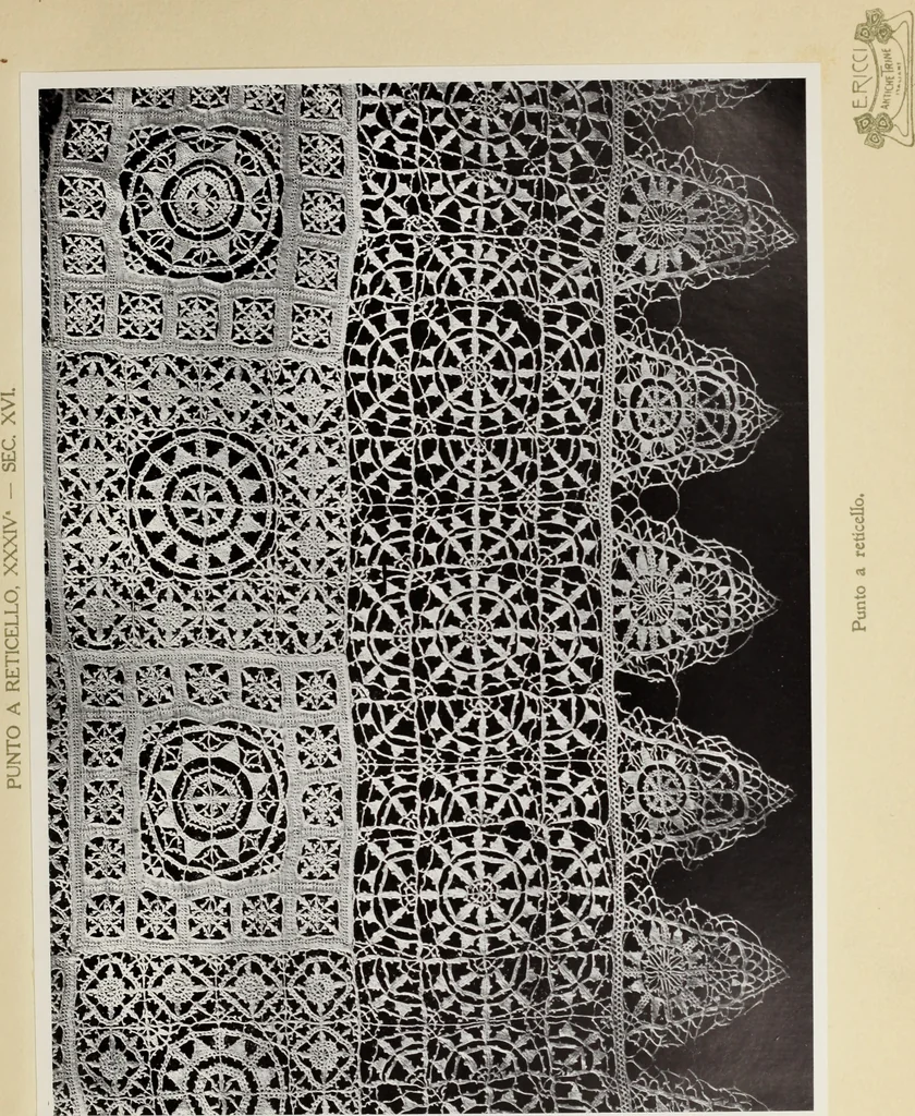 An illustration from Antiche trine italiane : trine ad ago, 1908, leaf 234