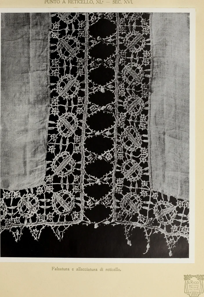 An illustration from Antiche trine italiane : trine ad ago, 1908, leaf 246