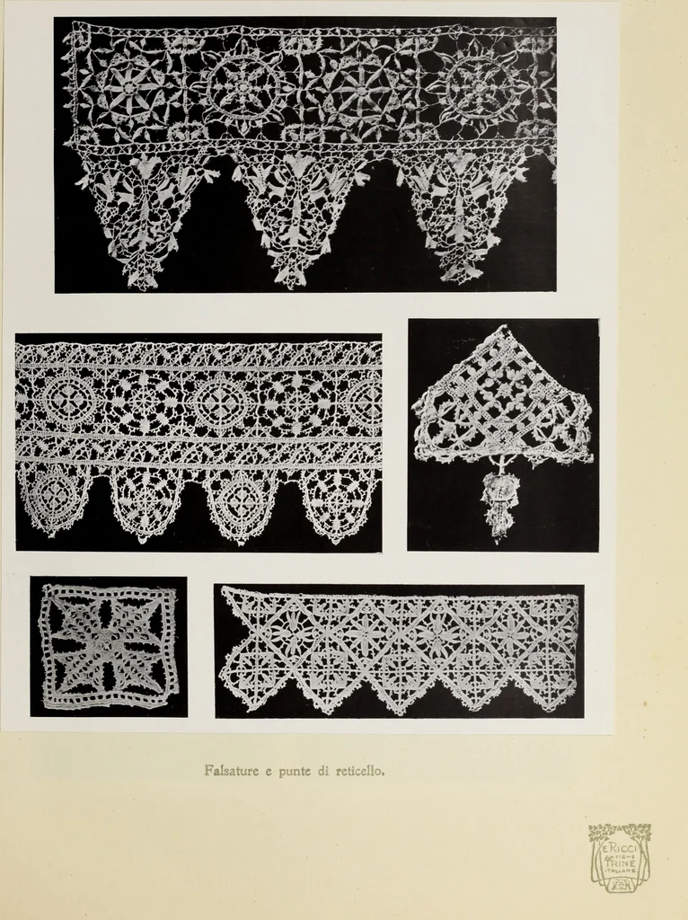 An illustration from Antiche trine italiane : trine ad ago, 1908, leaf 272