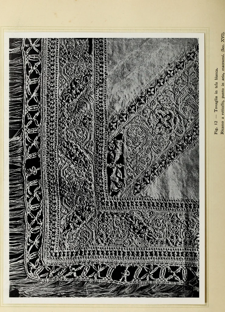 An illustration from Antiche trine italiane : trine ad ago, 1908, leaf 297