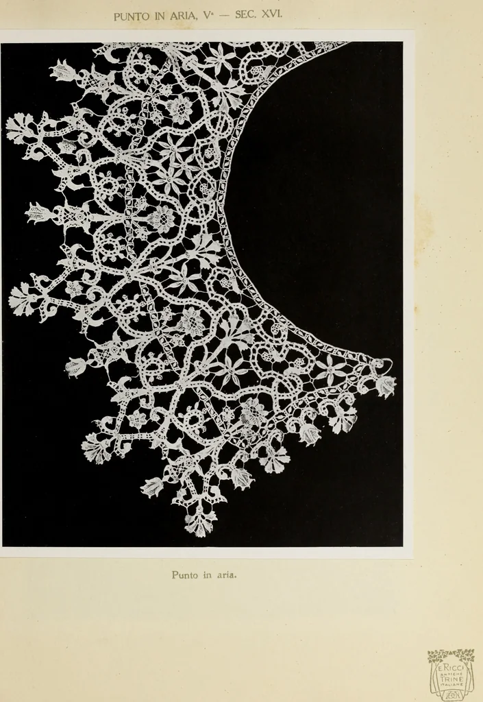 An illustration from Antiche trine italiane : trine ad ago, 1908, leaf 318