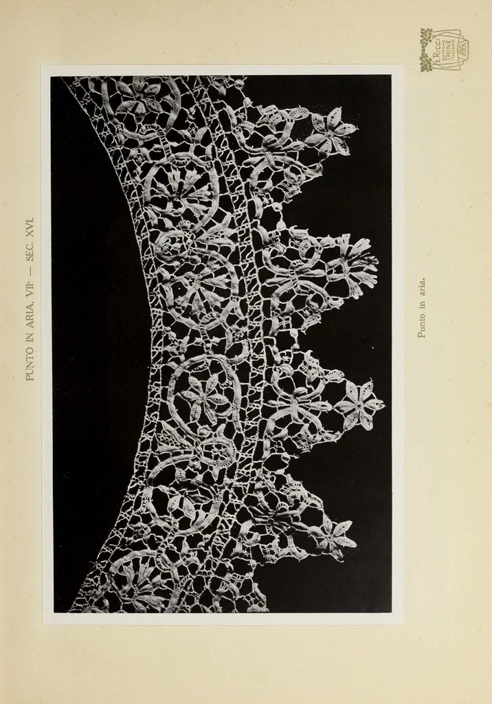An illustration from Antiche trine italiane : trine ad ago, 1908, leaf 322