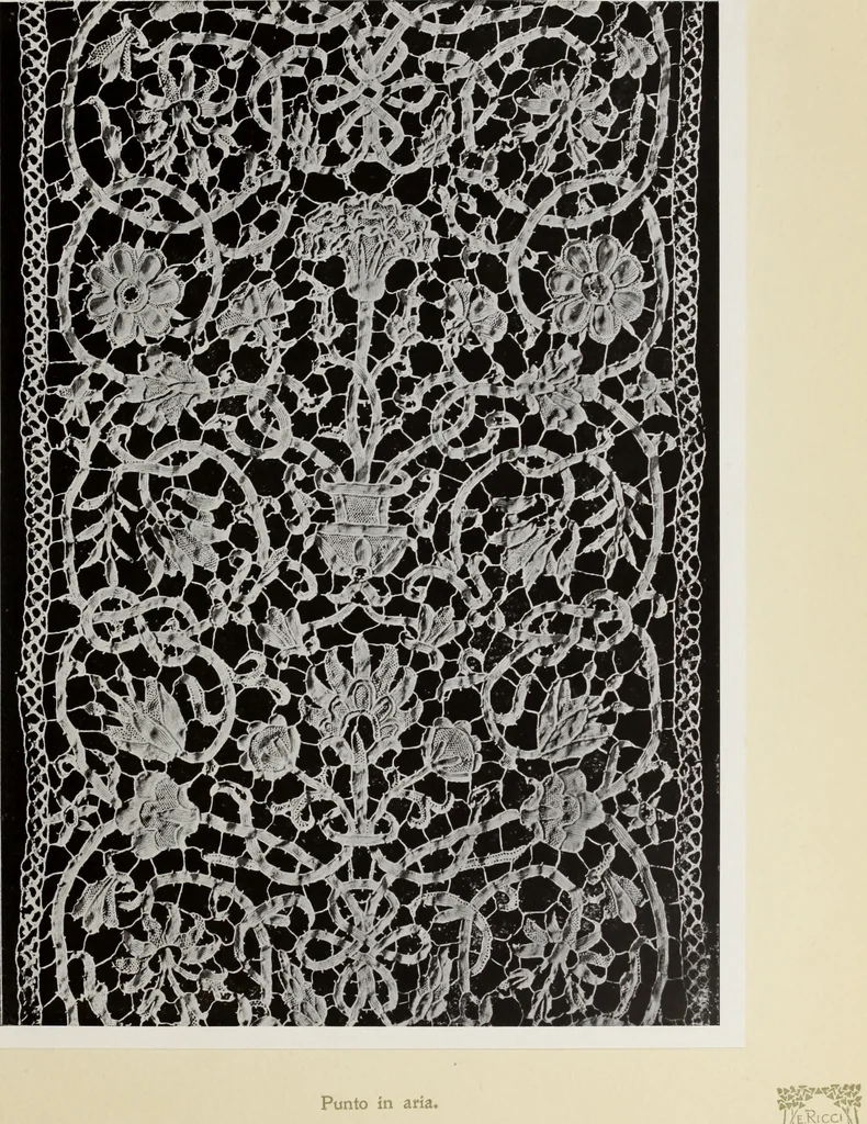 An illustration from Antiche trine italiane : trine ad ago, 1908, leaf 326