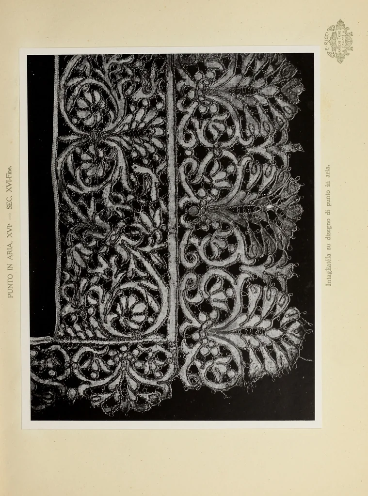 An illustration from Antiche trine italiane : trine ad ago, 1908, leaf 340