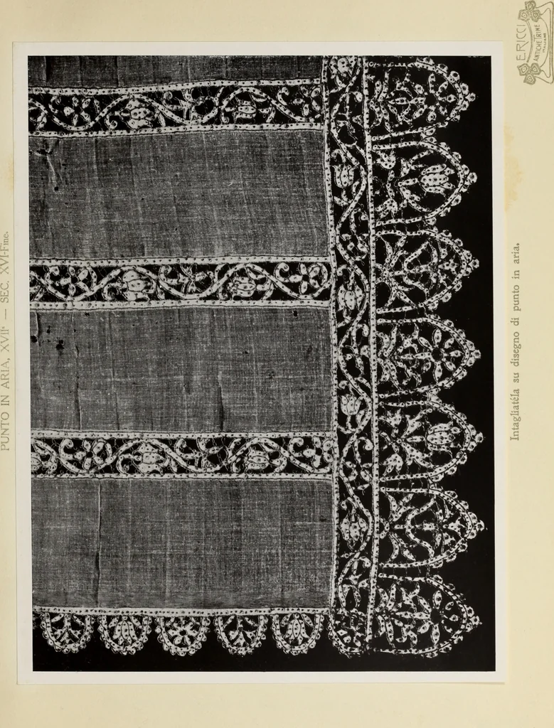 An illustration from Antiche trine italiane : trine ad ago, 1908, leaf 342