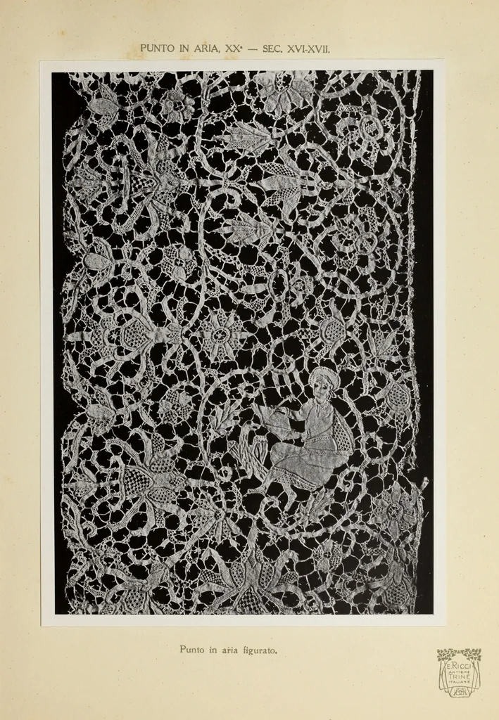 An illustration from Antiche trine italiane : trine ad ago, 1908, leaf 348
