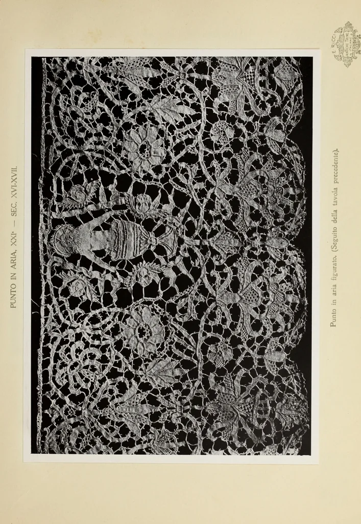 An illustration from Antiche trine italiane : trine ad ago, 1908, leaf 350