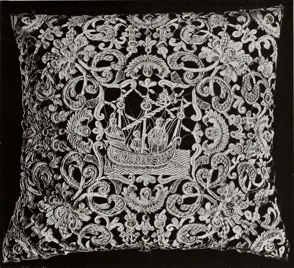 An illustration from Antiche trine italiane : trine ad ago, 1908, leaf 378