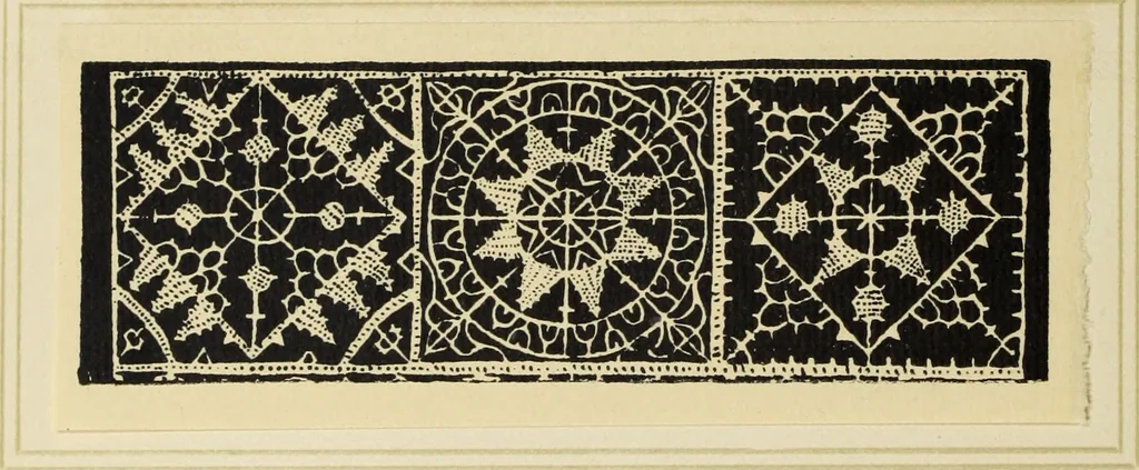 An illustration from Antiche trine italiane : trine ad ago, 1908, leaf 39