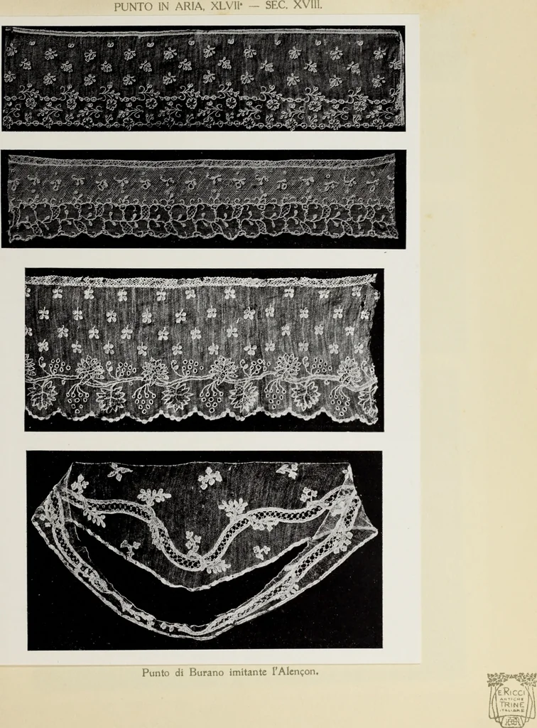 An illustration from Antiche trine italiane : trine ad ago, 1908, leaf 402