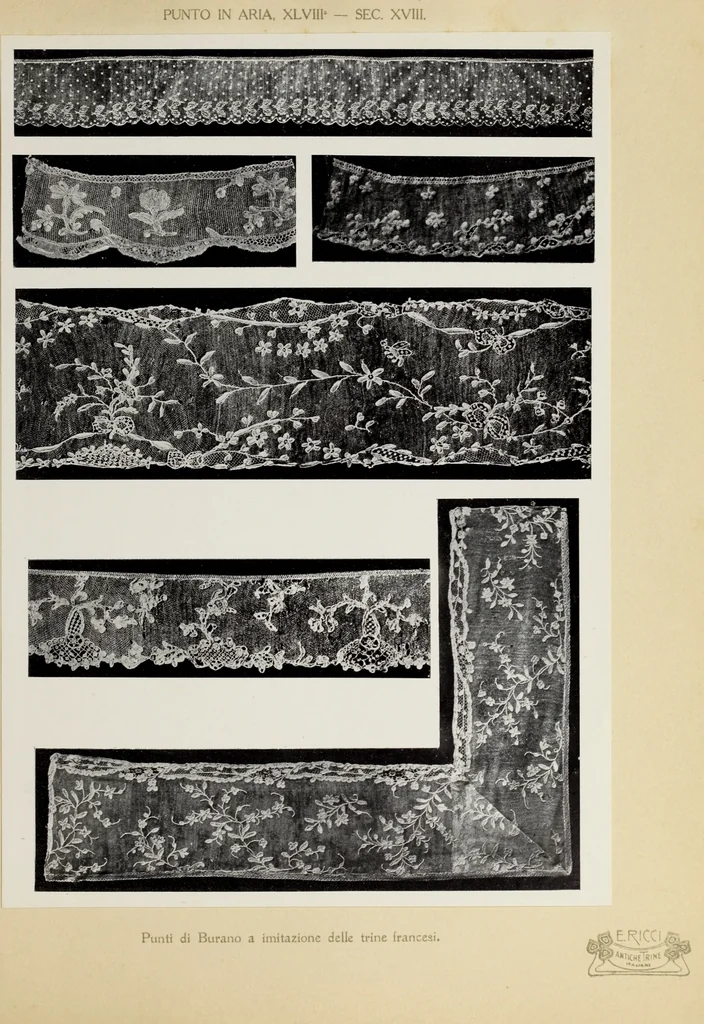 An illustration from Antiche trine italiane : trine ad ago, 1908, leaf 404