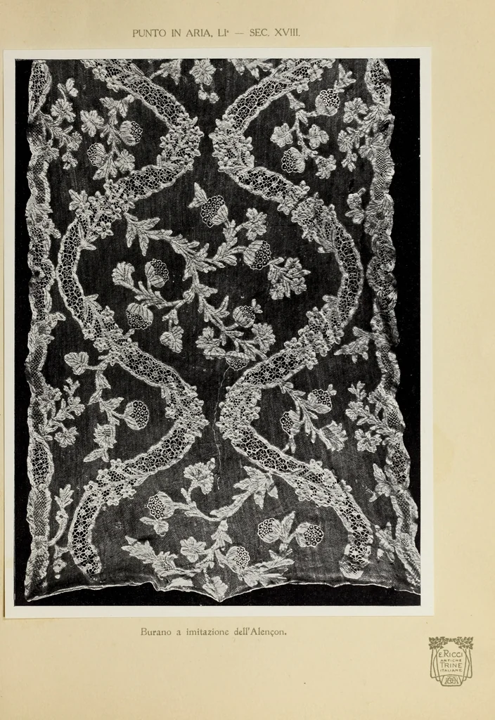 An illustration from Antiche trine italiane : trine ad ago, 1908, leaf 410