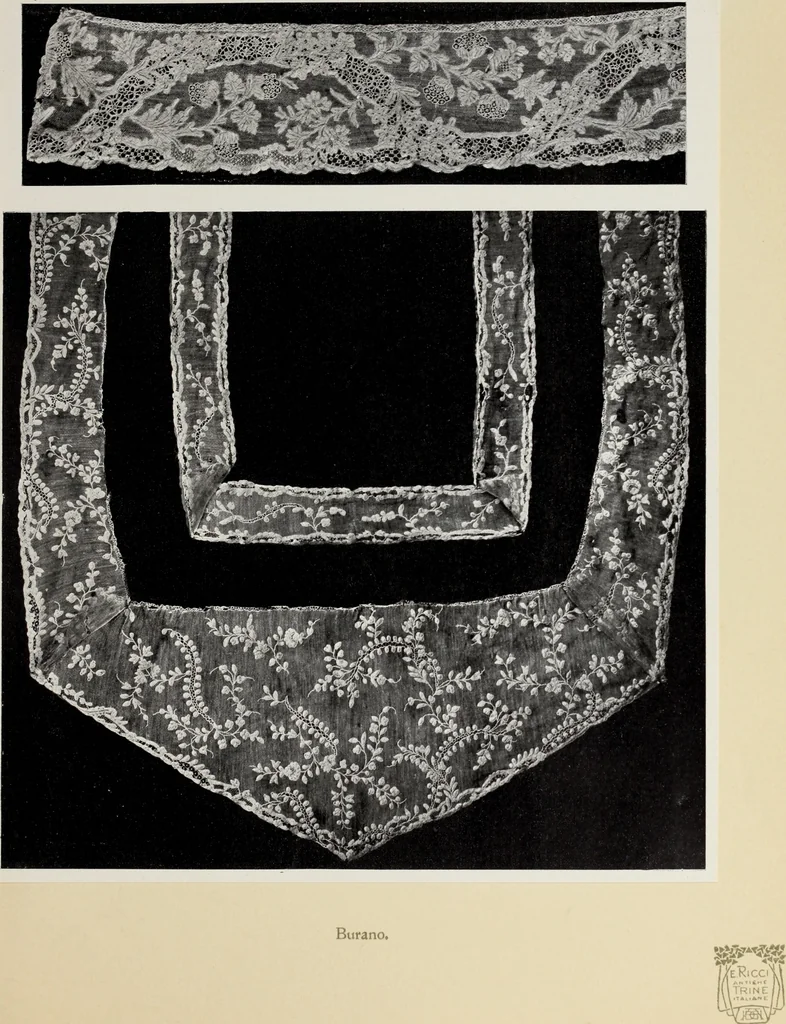 An illustration from Antiche trine italiane : trine ad ago, 1908, leaf 412