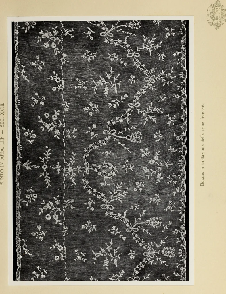 An illustration from Antiche trine italiane : trine ad ago, 1908, leaf 414