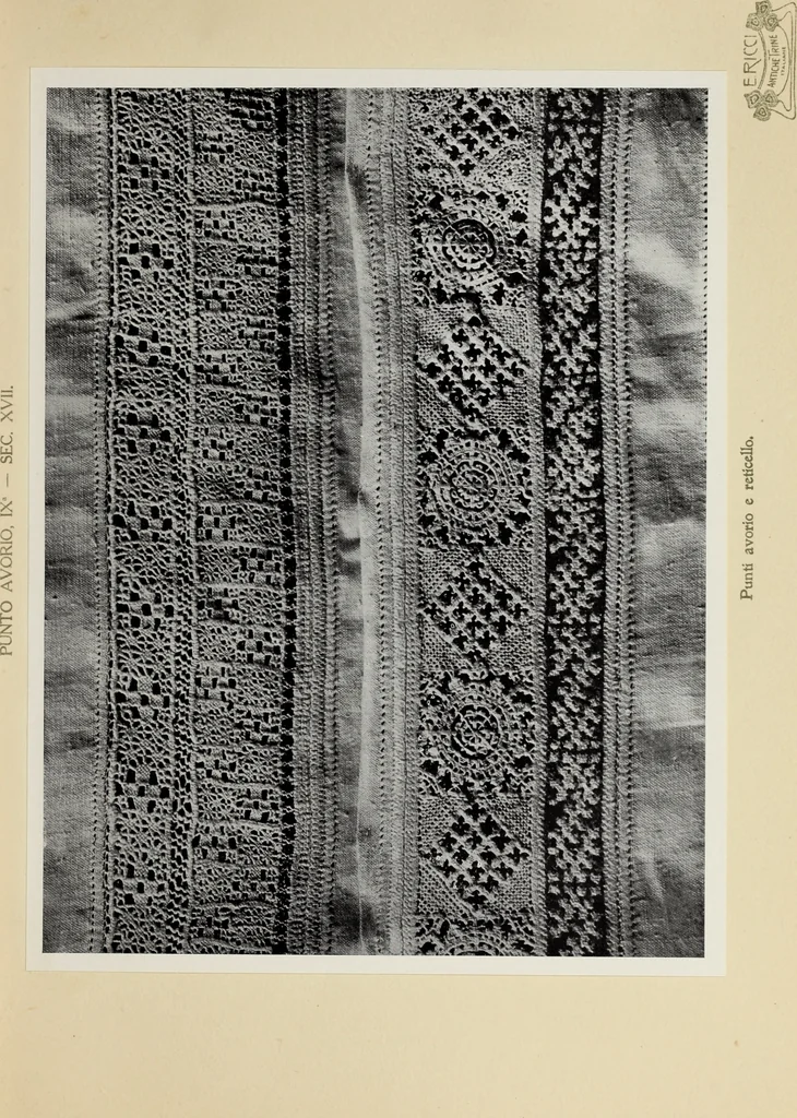 An illustration from Antiche trine italiane : trine ad ago, 1908, leaf 440