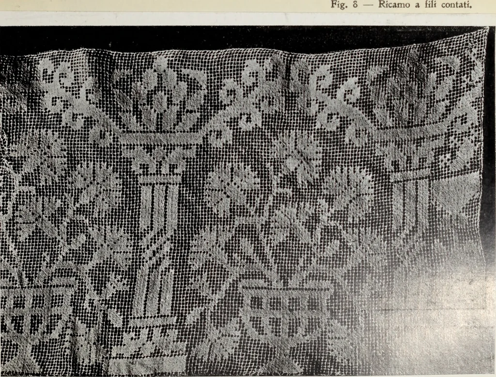 An illustration from Antiche trine italiane : trine ad ago, 1908, leaf 52