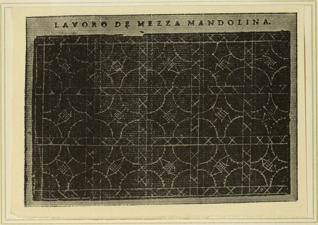 An illustration from Antiche trine italiane : trine ad ago, 1908, leaf 57