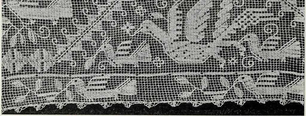 An illustration from Antiche trine italiane : trine ad ago, 1908, leaf 65