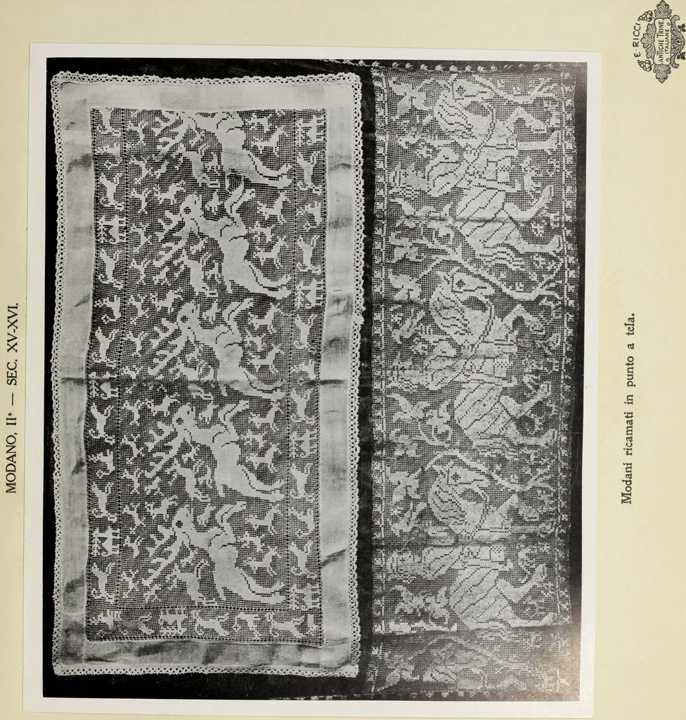 An illustration from Antiche trine italiane : trine ad ago, 1908, leaf 72