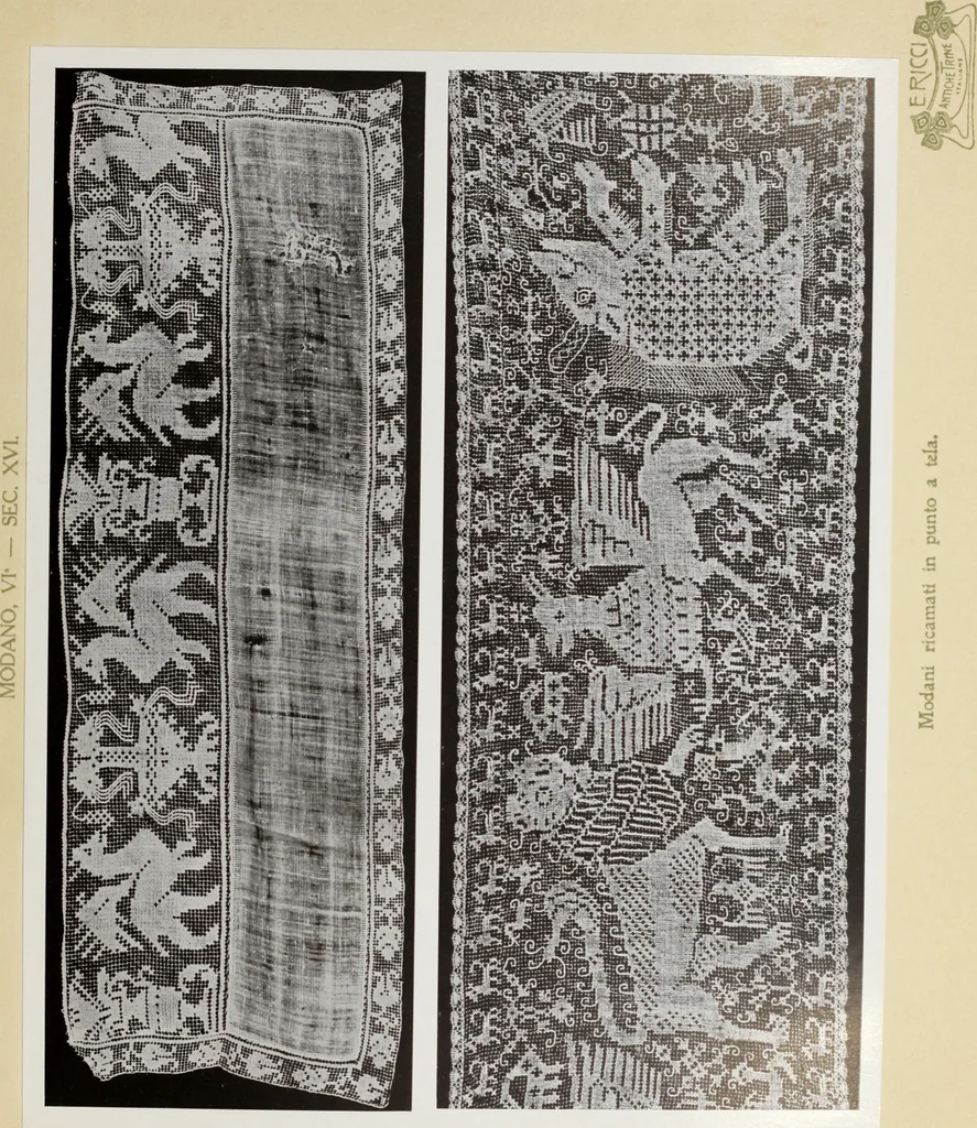 An illustration from Antiche trine italiane : trine ad ago, 1908, leaf 80