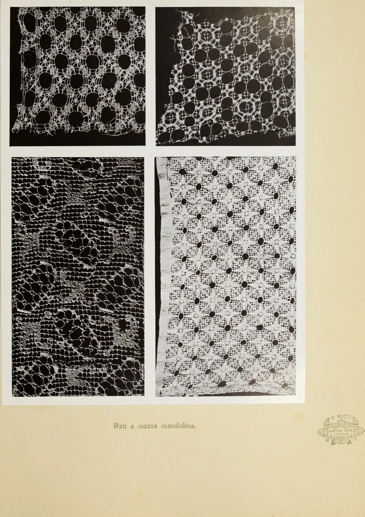 An illustration from Antiche trine italiane : trine ad ago, 1908, leaf 82