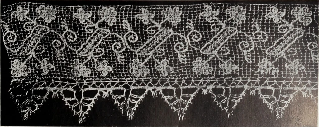An illustration from Antiche trine italiane : trine ad ago, 1908, leaf 94