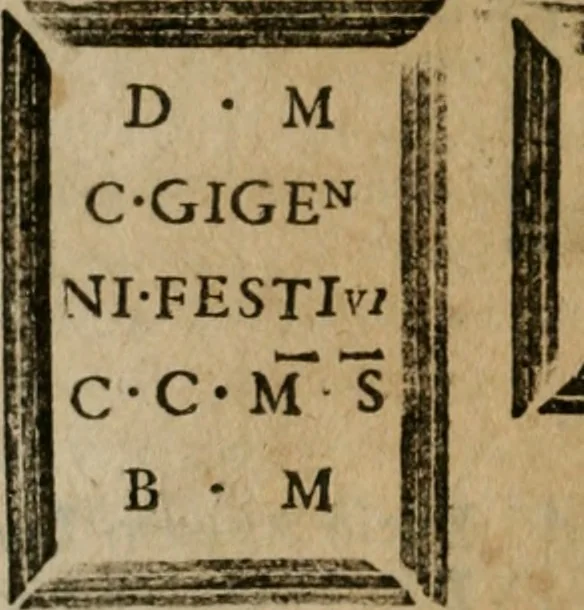 An illustration from Delle antichita di Sarsina, et de' costumi romani nel trionfo, et nel triclinio antico : discorso primo, 1607, leaf 67