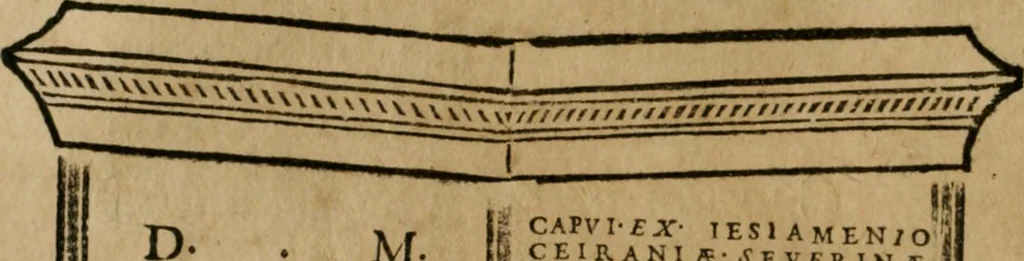 An illustration from Delle antichita di Sarsina, et de' costumi romani nel trionfo, et nel triclinio antico : discorso primo, 1607, leaf 69