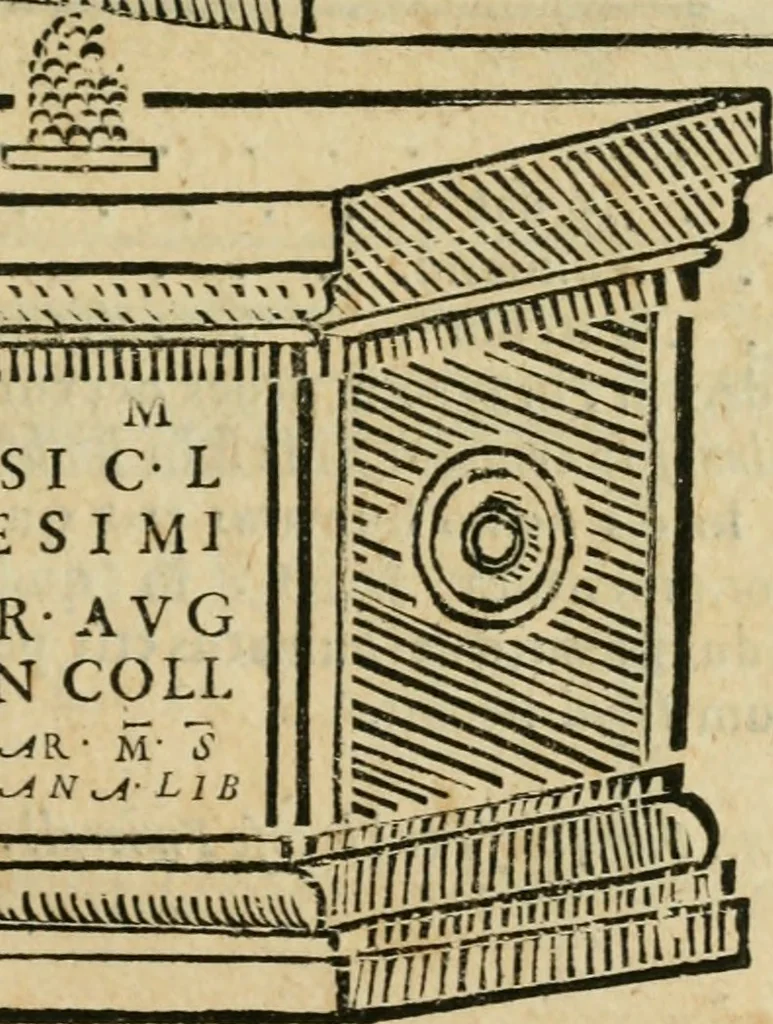 An illustration from Delle antichita di Sarsina, et de' costumi romani nel trionfo, et nel triclinio antico : discorso primo, 1607, leaf 76