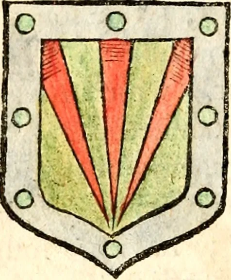 An illustration from The antient usage in bearing of such ensigns of honour as are commonly call'd arms. With a catalogue of the present nobility and baronets of England, 1682, leaf 31