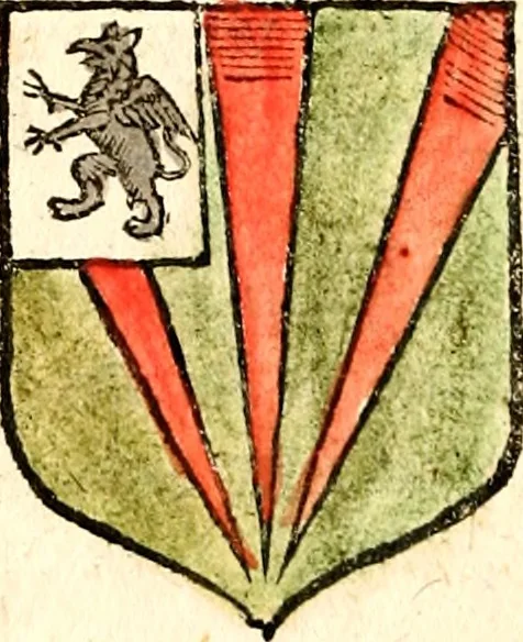 An illustration from The antient usage in bearing of such ensigns of honour as are commonly call'd arms. With a catalogue of the present nobility and baronets of England, 1682, leaf 33